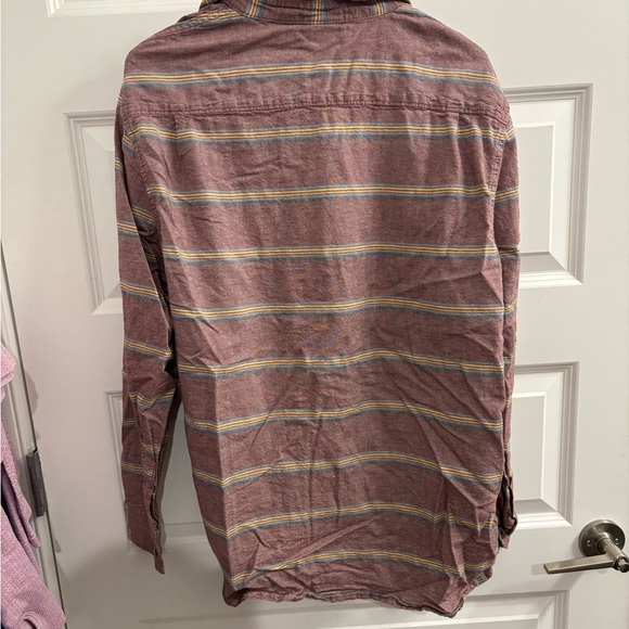 Vans Men's Burgundy Striped Casual Shirt - Picture 3 of 3